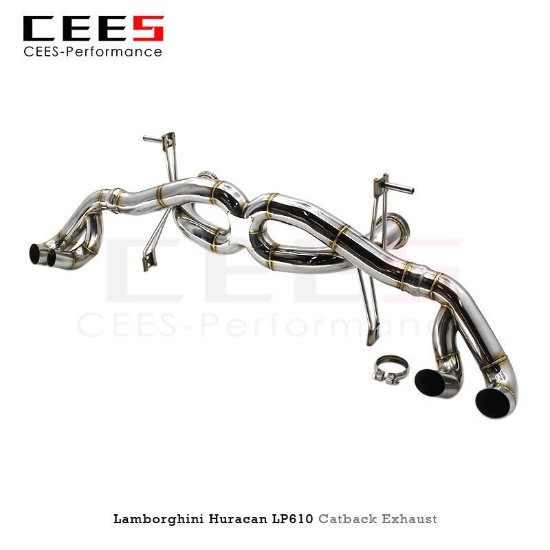 CEES Exhaust System for Lamborghini Huracan LP610 2014-2019  High Polished Stainless Steel  Racing Performance Exhaust Pipe