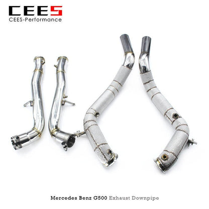 CEES Exhaust Downpipe For Benz G500 G550 G63 W464 4.0T 2018-2023 Stainless Steel Downpipe without catalyst Exhaust Pipe