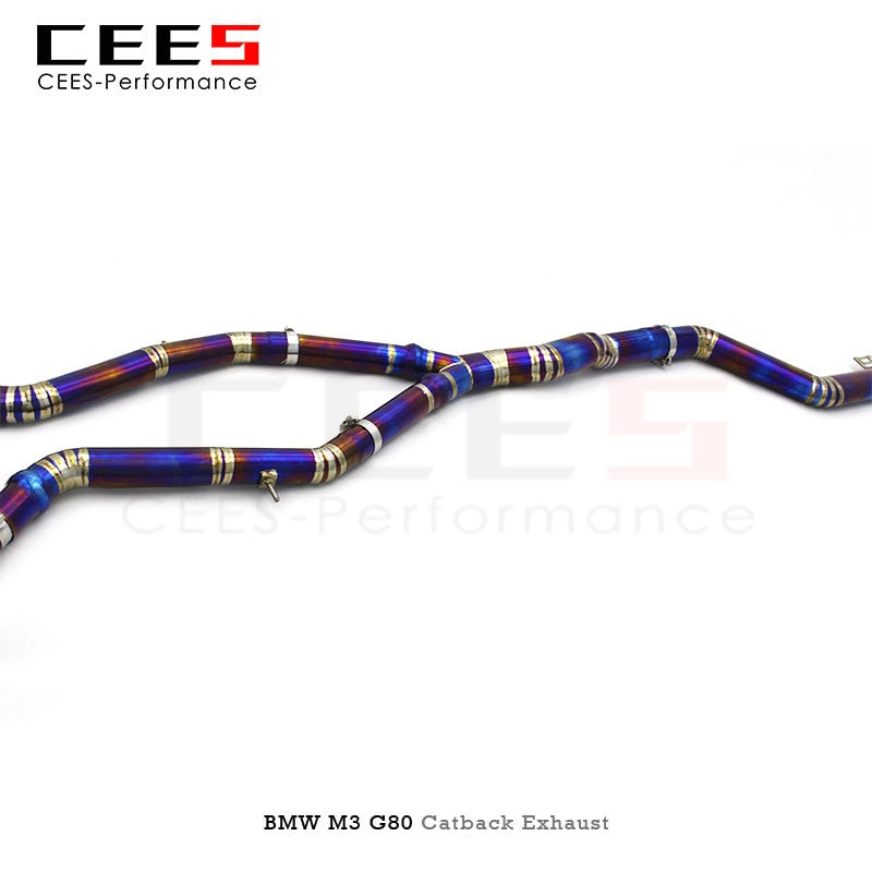 CEES Titanium Exhaust Pipe System for BMW M3 M4 G82 G80 3.0T 2020-2025 Tuning Performance Mid Pipes Valve Control MP Exhaust System