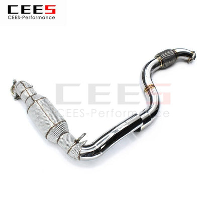 CEES Exhaust System For Mercedes-Benz A200 1.6T Headers With Catalyst Test Pipe Converter High Flow Catted Exhaust Downpipe