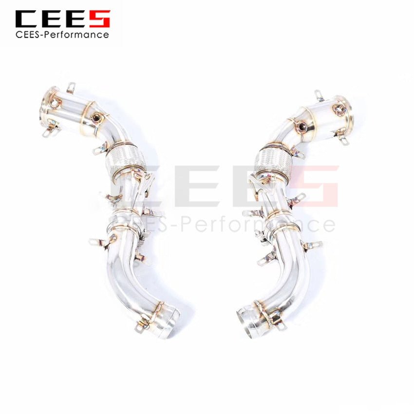 CEES Exhaust System For Mclaren 540C 570C 570S 3.8T Headers With Catalyst Test Pipe Converter High Flow Catted Downpipe Car Part