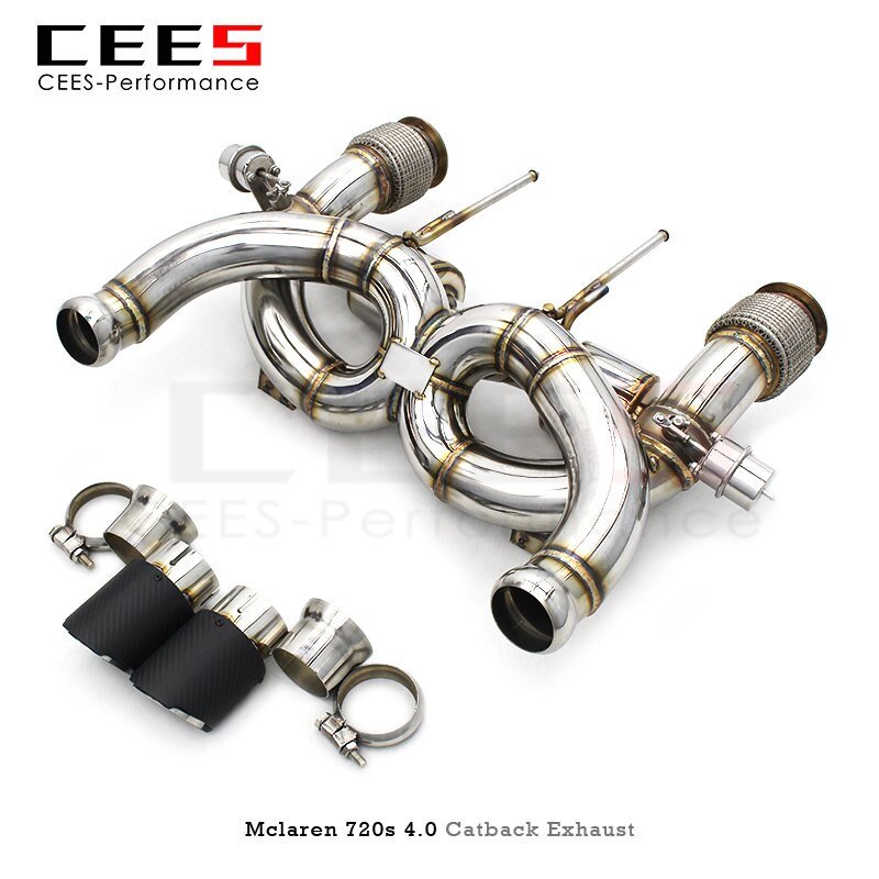 CEES Catback Exhaust for Mclaren 720s 4.0 2017-2019 High Performance Exhaust Downpipe Stainless Steel Tuning Valve Exhaust Pipe