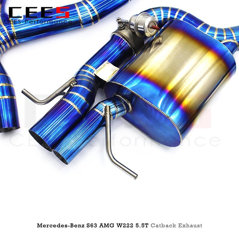 CEES Performance Exhaust Catback for Mercedes Benz S65/S65C COUPE 4.0T/6.0T 2014-2023 Titanium Valve Muffler Exhaust System