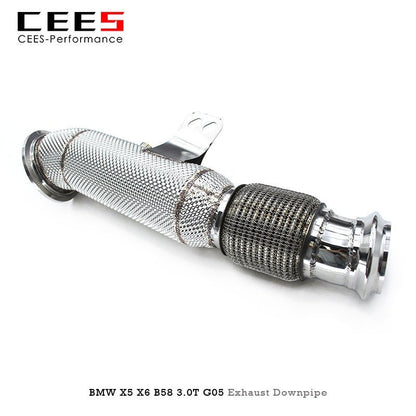 CEES Exhaust Downpipe for BMW X5/X6 B58 3.0T G05 2019-2022 Racing Car Exhaust Pipe Stainless Steel Catless Performance Downpipe