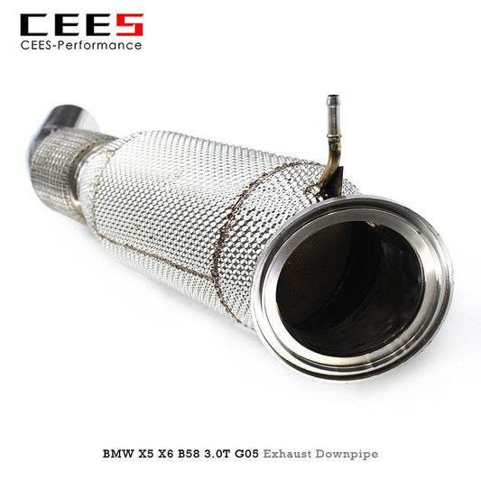 CEES  Downpipe for BMW X5/X6 B58 3.0T G05 2019-2022 High Flow Catted Performance Downpipe Exhaust with Catalyst Downpipe