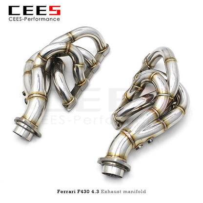 CEES Exhaust manifold For Ferrari F430 Spider 4.3L 2005-2011 Stainless Steel Automotive Performance Accessories Exhaust Pipe