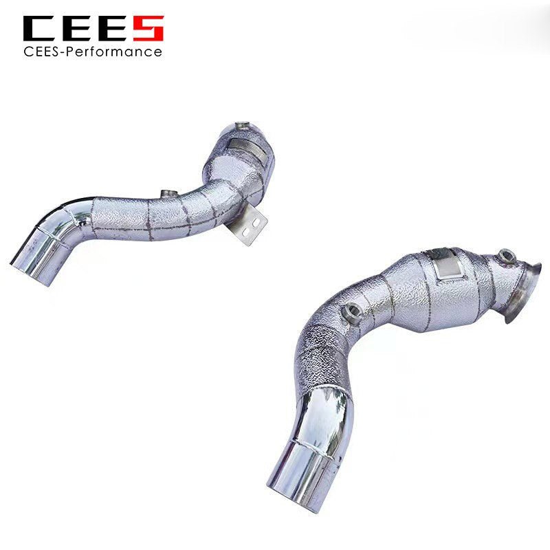 CEES Catback Valve Exhaust Decat Downpipe for Mercedes-Benz GT AMG C190 4.0T 2016-2022 StainlessSteel Valvetronic Muffler System