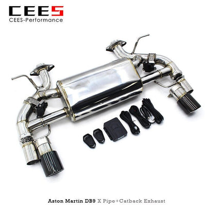 Catback udstødning og X-rør til Aston Martin DB9 6.0L 2012-2016 Rustfrit stål udstødningsrør Lydpotte escape udstødningssystem 