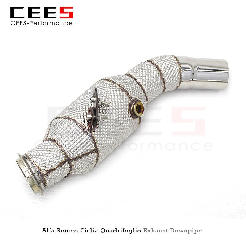 CEES Exhaust Downpipe for ALFA ROMEO Giulia Quadrifoglio 2016-2018 2.9L V6 Exhaust Pipe Stainless Steel Tuning Downpipe with Catalyst