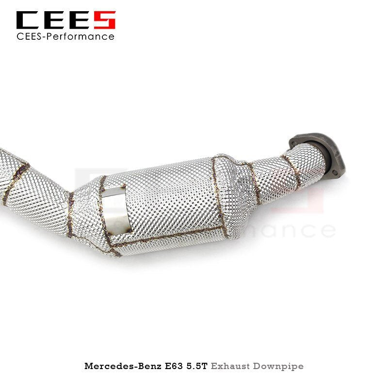 CEES Catless Downpipe for Mercedes-Benz E63 AMG 5.5T 2012-2016 Tuning Performance SS304 Downpipe with Catalyst Exhaust Pipe