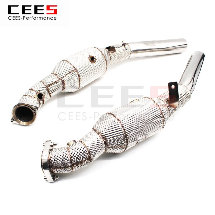 CEES Exhaust System For Mercedes-Benz ML63 6.2 Headers With Catalyst Test Pipe Converter High Flow Catted Exhaust Downpipe