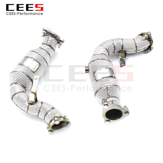 CEES Exhaust System For Audi S4 S5 B8 3.0T Headers With/Without Catalyst Test Pipe Converter High Flow Catted Exhaust Downpipe