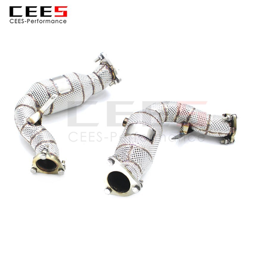 CEES Exhaust System For Audi S4 S5 B8 3.0T Headers With/Without Catalyst Test Pipe Converter High Flow Catted Exhaust Downpipe