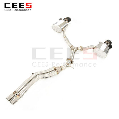 CEES Exhaust System For  AUDi RS5 Mid Pipe Stainless Steel Valve Muffler Catback Escape Tubo Escape Coche Terminale Scarico Auto