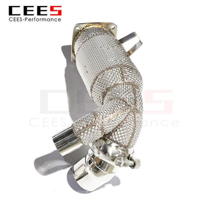 CEES Downpipe for PORSCHE Cayenne 971 2017- Automobile Exhaust System Stainless Steel Exhaust Downpipe High Flow Catted Downpipe