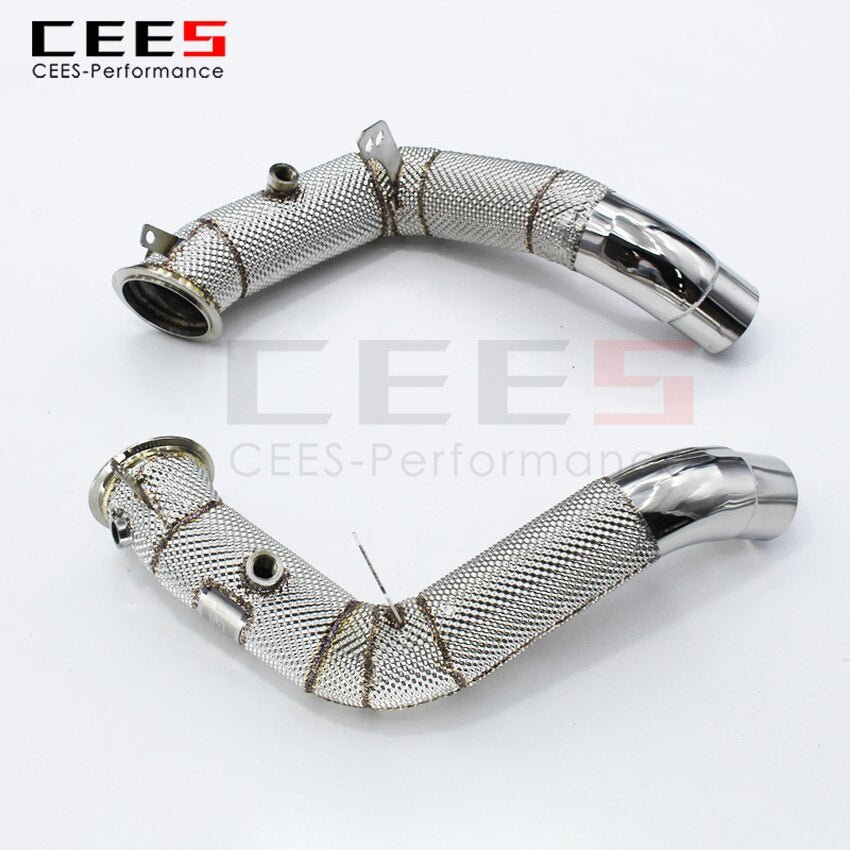 CEES Exhaust System For BMW M5 M6 F06 F10 F18  Header With Catalyst Test Pipe Converter High Flow Catted Exhaust Downpipe