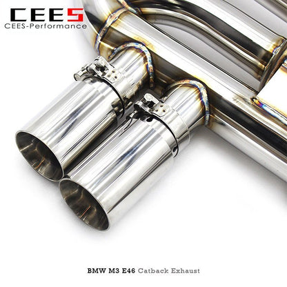 CEES Exhaust for BMW M3 E46 2004-2006 Stainless Steel Valve Muffler Catback Exhaust Exhaust System Refit Terminale Scarico Auto