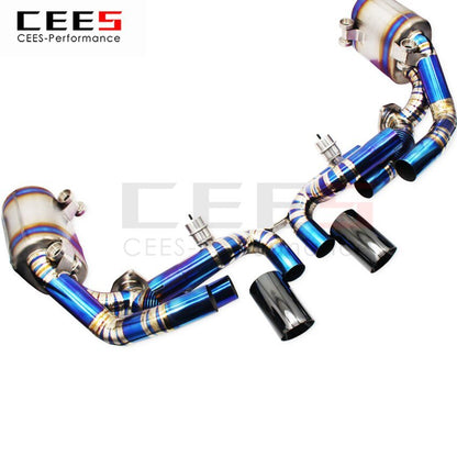 CEES Exhaust System For Porsche 911 991.1 3.4 Titanium Alloy Catback Valve Muffler Auto Modification Terminale Scarico Auto