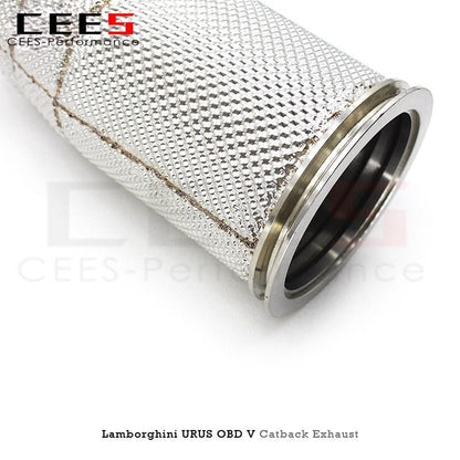 CEES Exhaust Downpipe For Lamborghini URUS 4.0 2018-2019 without catalyst Catless downpipe Stainless Steel Exhaust Manifolds