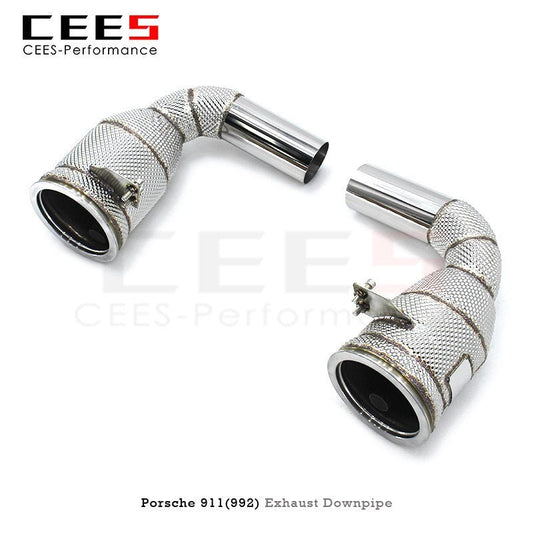 CEES Downpipe for Porsche 911(992) 3.0T Carrera 4S 2019-2022 High Performance Custom Stainless Steel Downspout with Catalysis