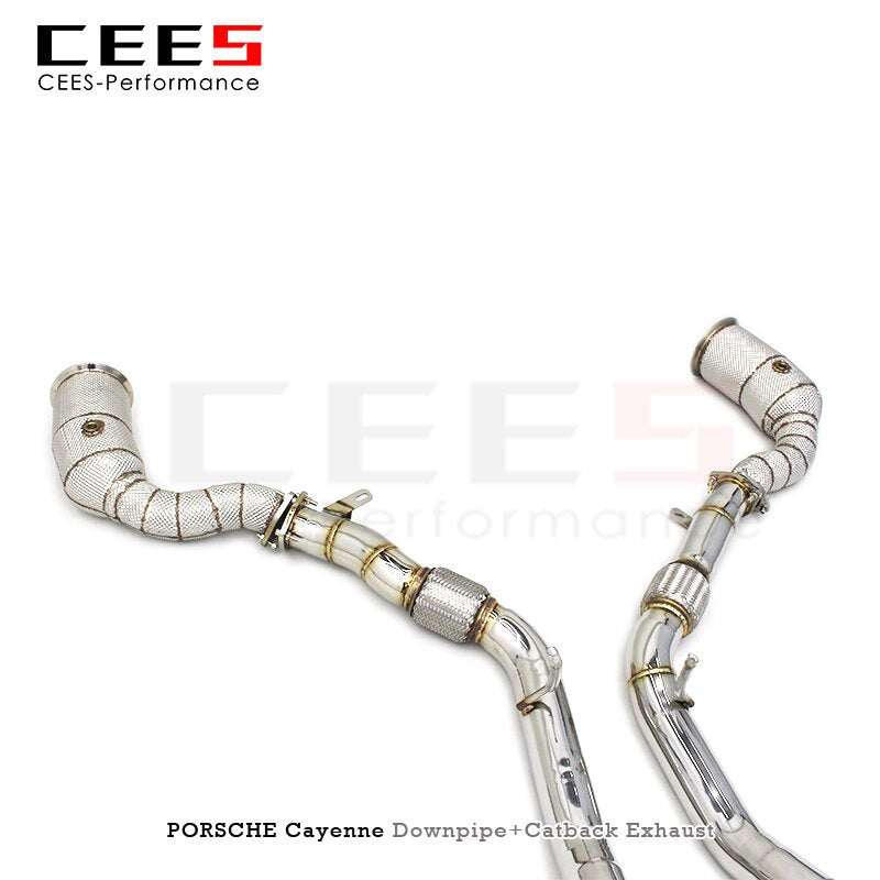 CEES High Quality Exhaust System for PORSCHE Cayenne 4.8 2010-2016 Stainless Steel Exhaust Pipes Valve Muffler Escape System