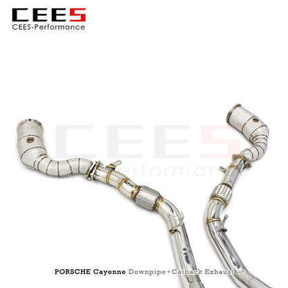 CEES High Quality Exhaust System for PORSCHE Cayenne 4.8 2010-2016 Stainless Steel Exhaust Pipes Valve Muffler Escape System