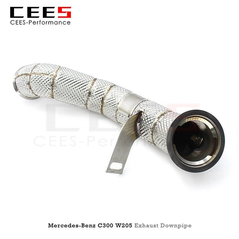 CEES Downpipe For Mercedes-Benz C300 W205 2015-2023 CarTuning Exhaust Pipe 304 Stainless Steel Exhaust Downpipe Without Catalyst